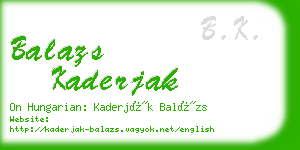 balazs kaderjak business card